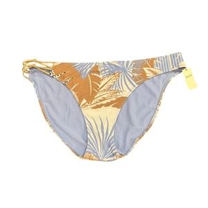 Aerie Tropical Print Knot Bikini Bottom Monaco Blue XL NWT